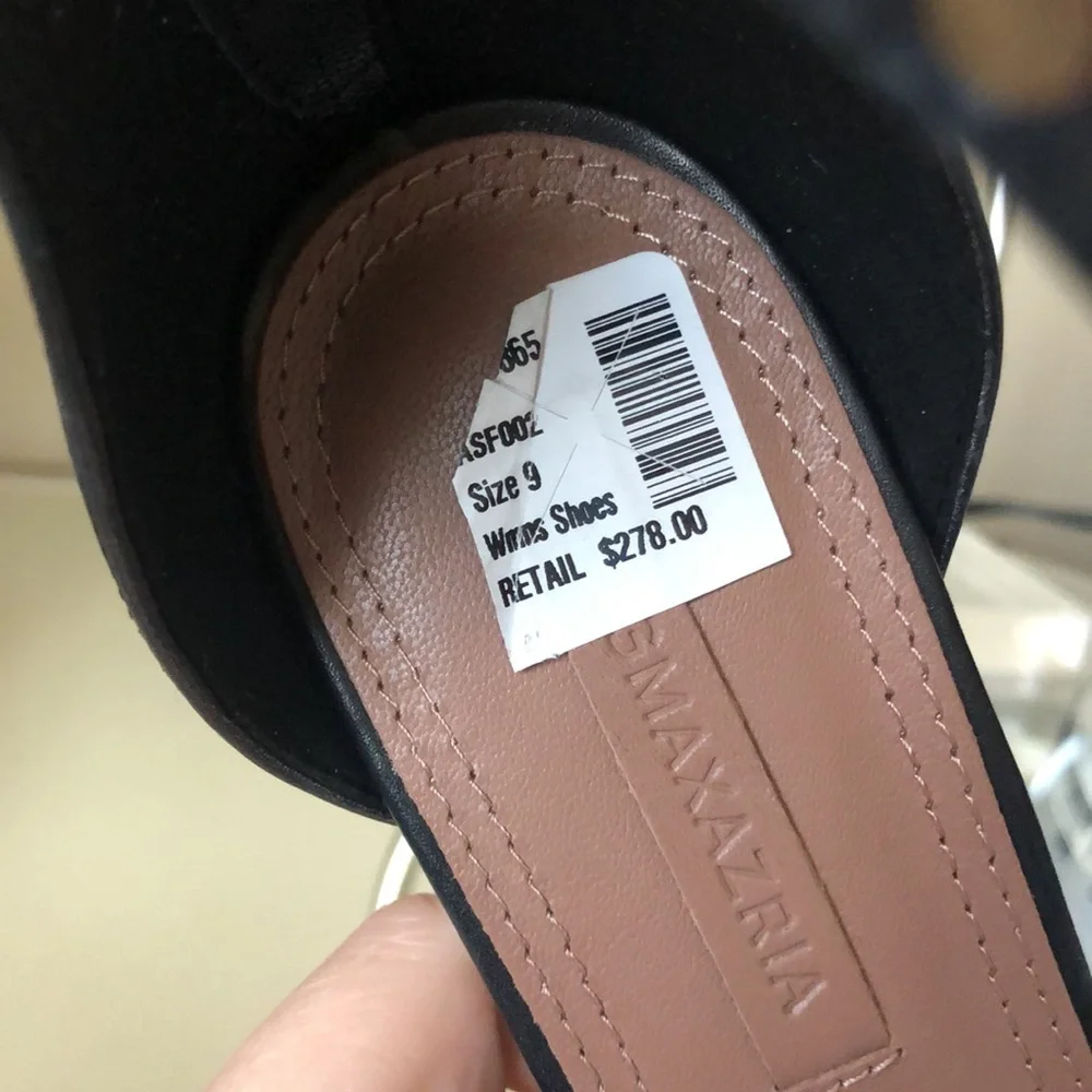 BCBGMAXAZRIA Marie black dress sandals calf leather heels - Picture 12 of 14